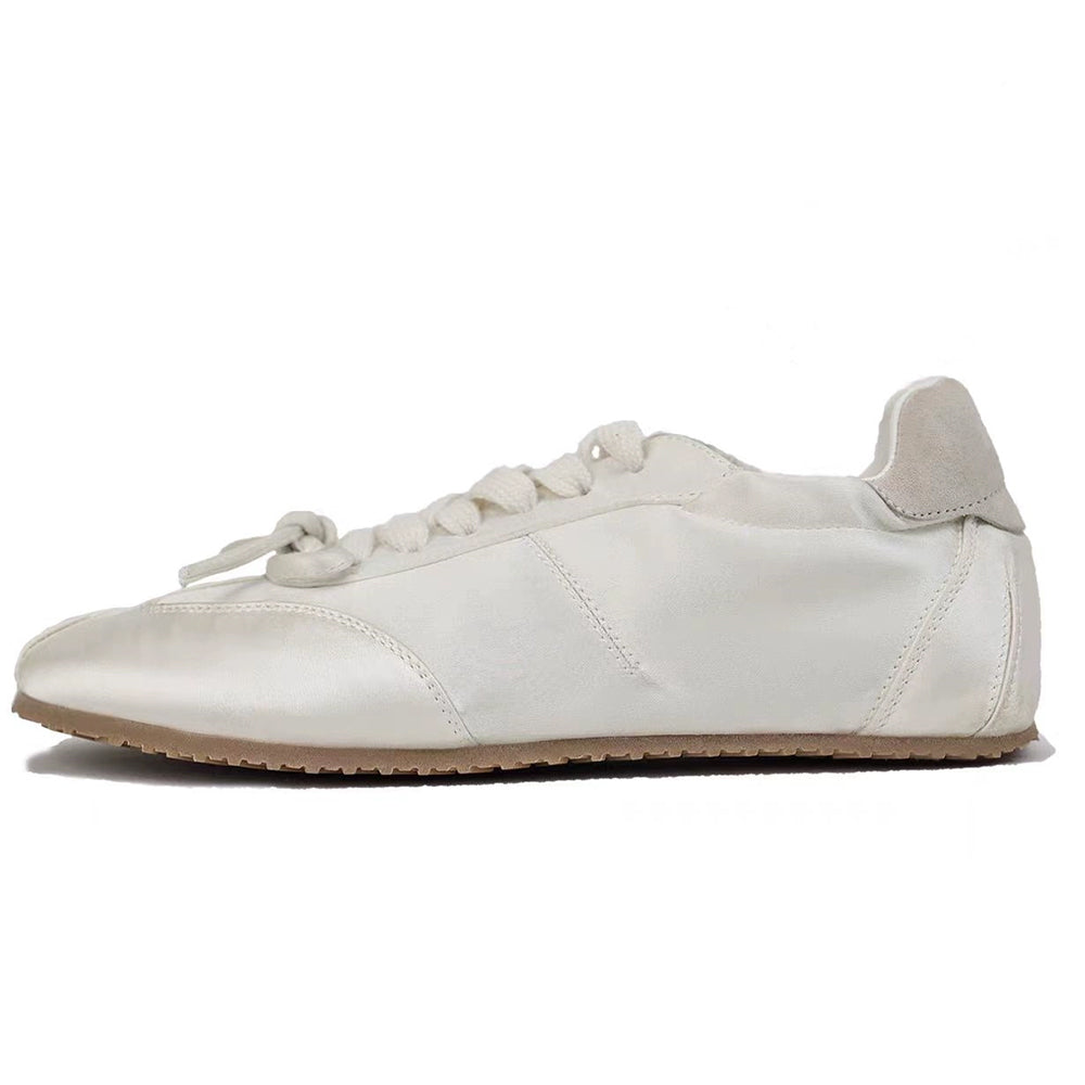 PINK SATIN SNEAKERS WITH VEGAN LEATHER AESTHETIC BOW