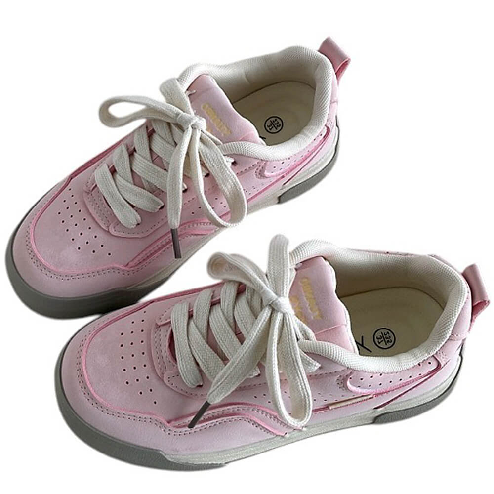 PINK SNEAKERS WITH WHITE LACES FOR WOMEN IN PASTEL PINK