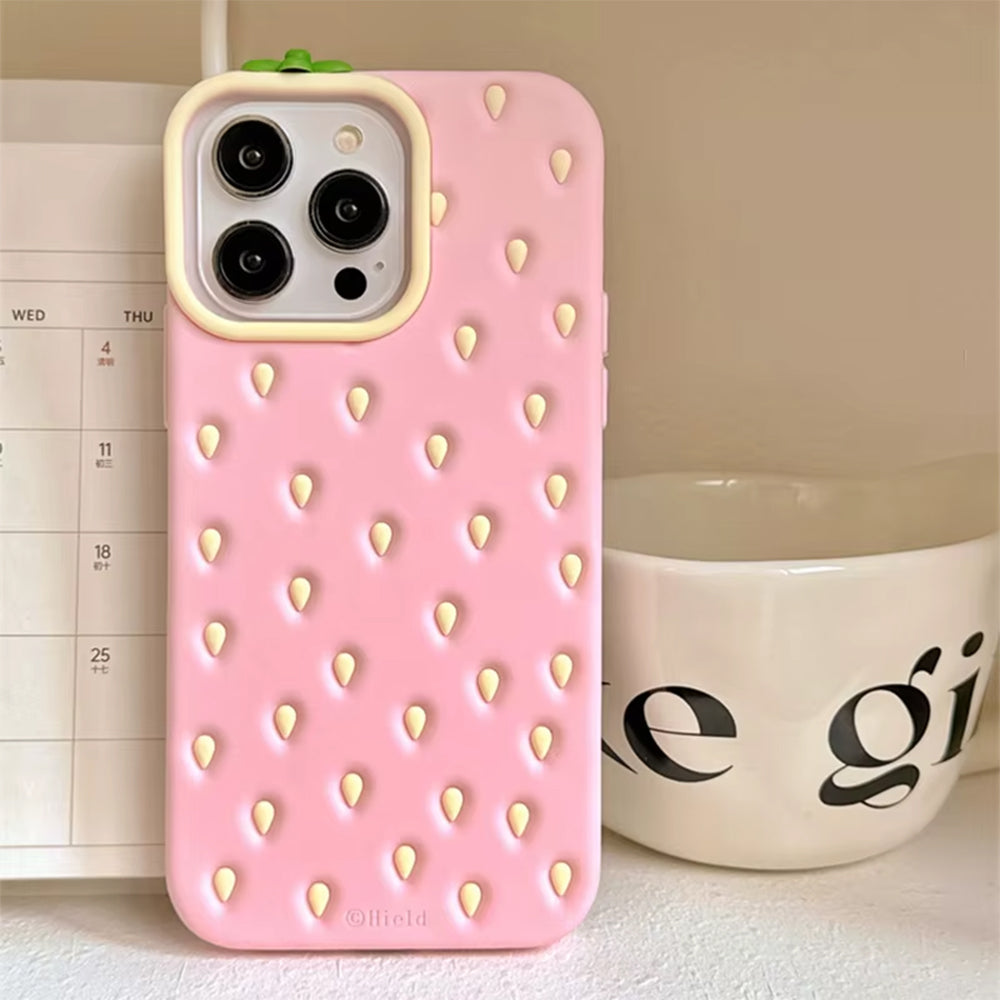 PINK STRAWBERRY 3D IPHONE CASE: STRAWBERRY DELIGHT