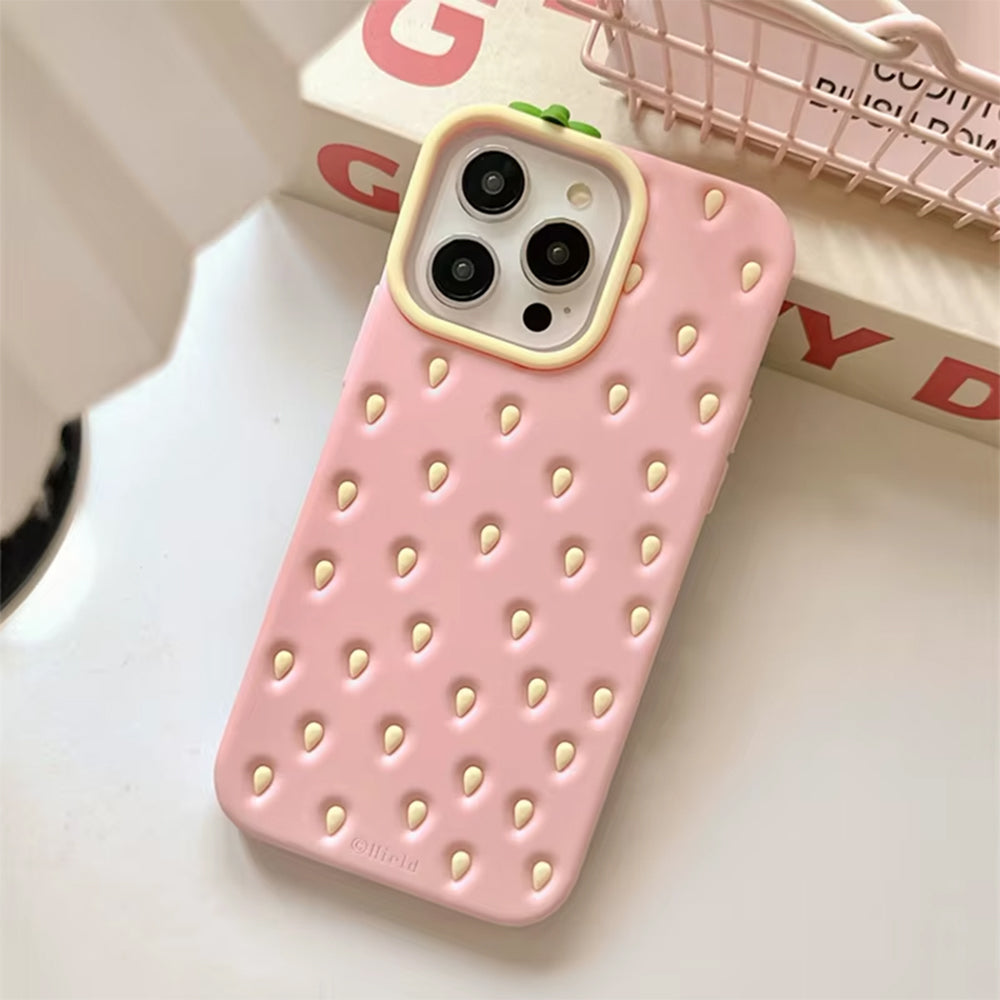 PINK STRAWBERRY 3D IPHONE CASE: STRAWBERRY DELIGHT