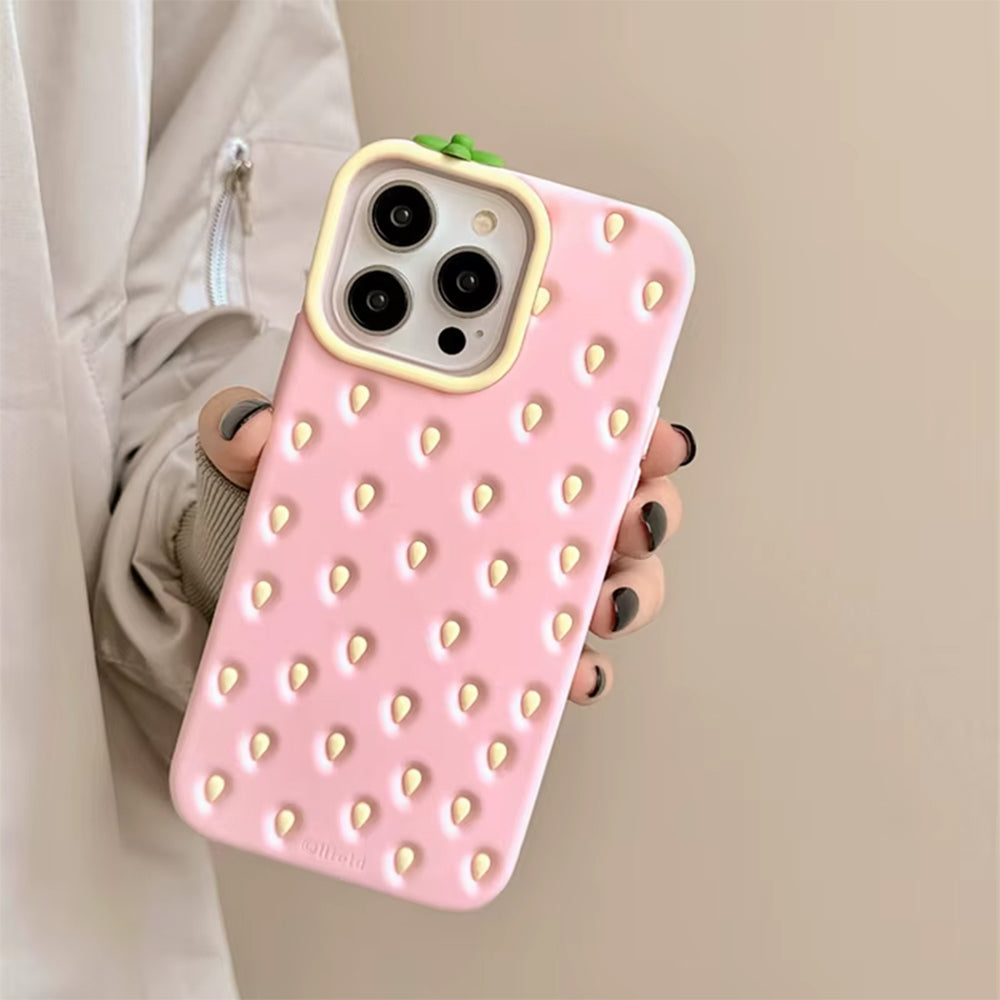 PINK STRAWBERRY 3D IPHONE CASE: STRAWBERRY DELIGHT