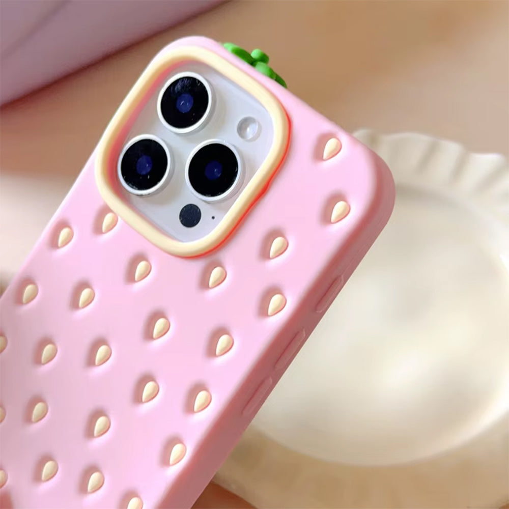 PINK STRAWBERRY 3D IPHONE CASE: STRAWBERRY DELIGHT