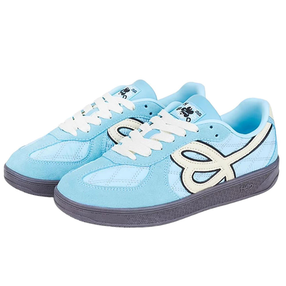 PINK SUEDE SNEAKERS WITH BROWN SOLE