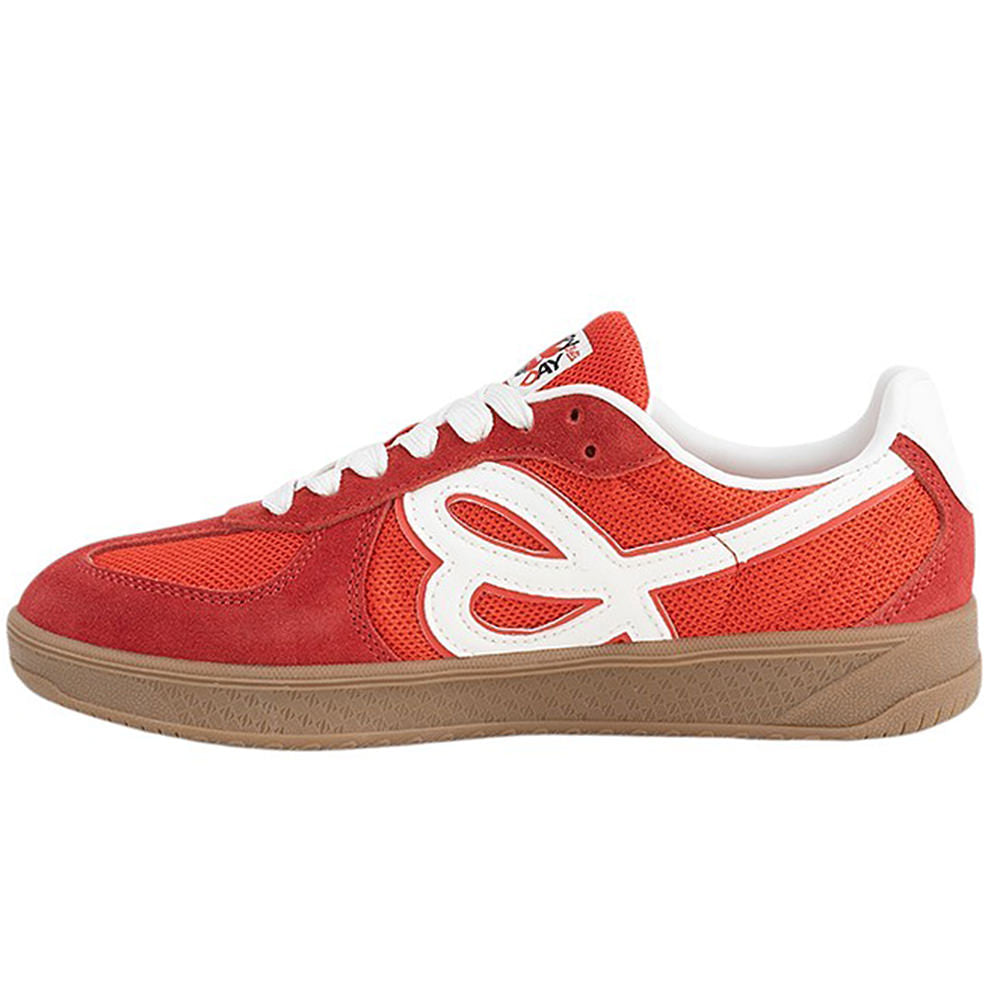 PINK SUEDE SNEAKERS WITH BROWN SOLE