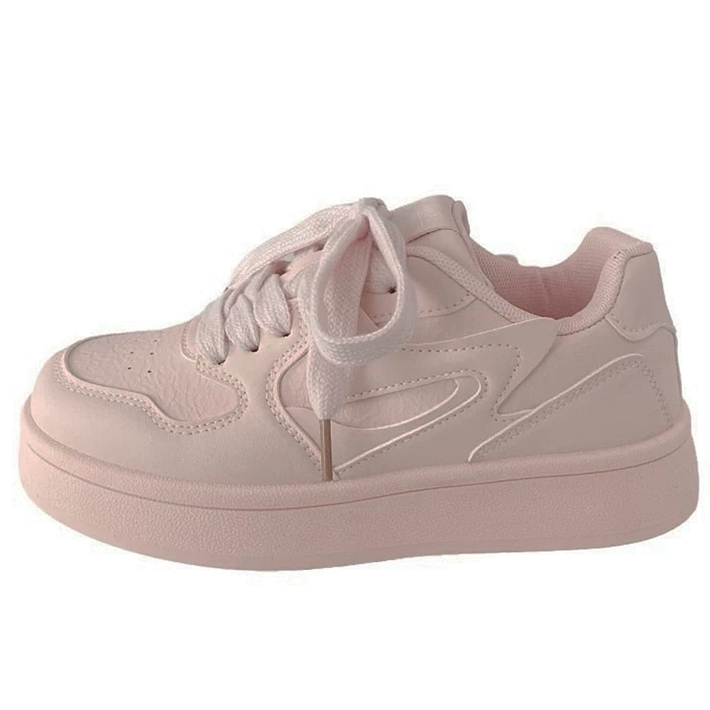 PINK VEGAN LEATHER SKATER SNEAKERS BOOGZEL CLOTHING