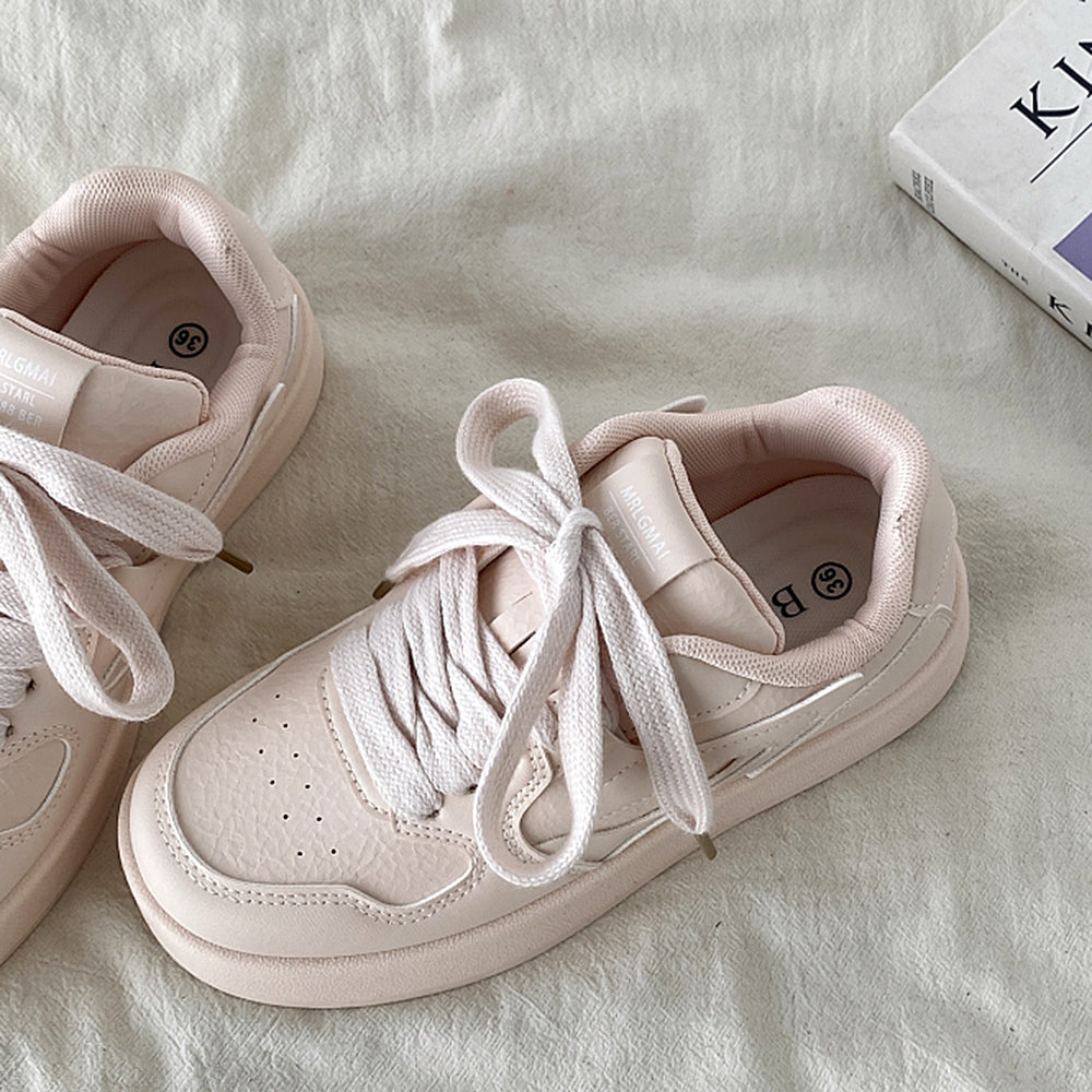 PINK VEGAN LEATHER SKATER SNEAKERS BOOGZEL CLOTHING
