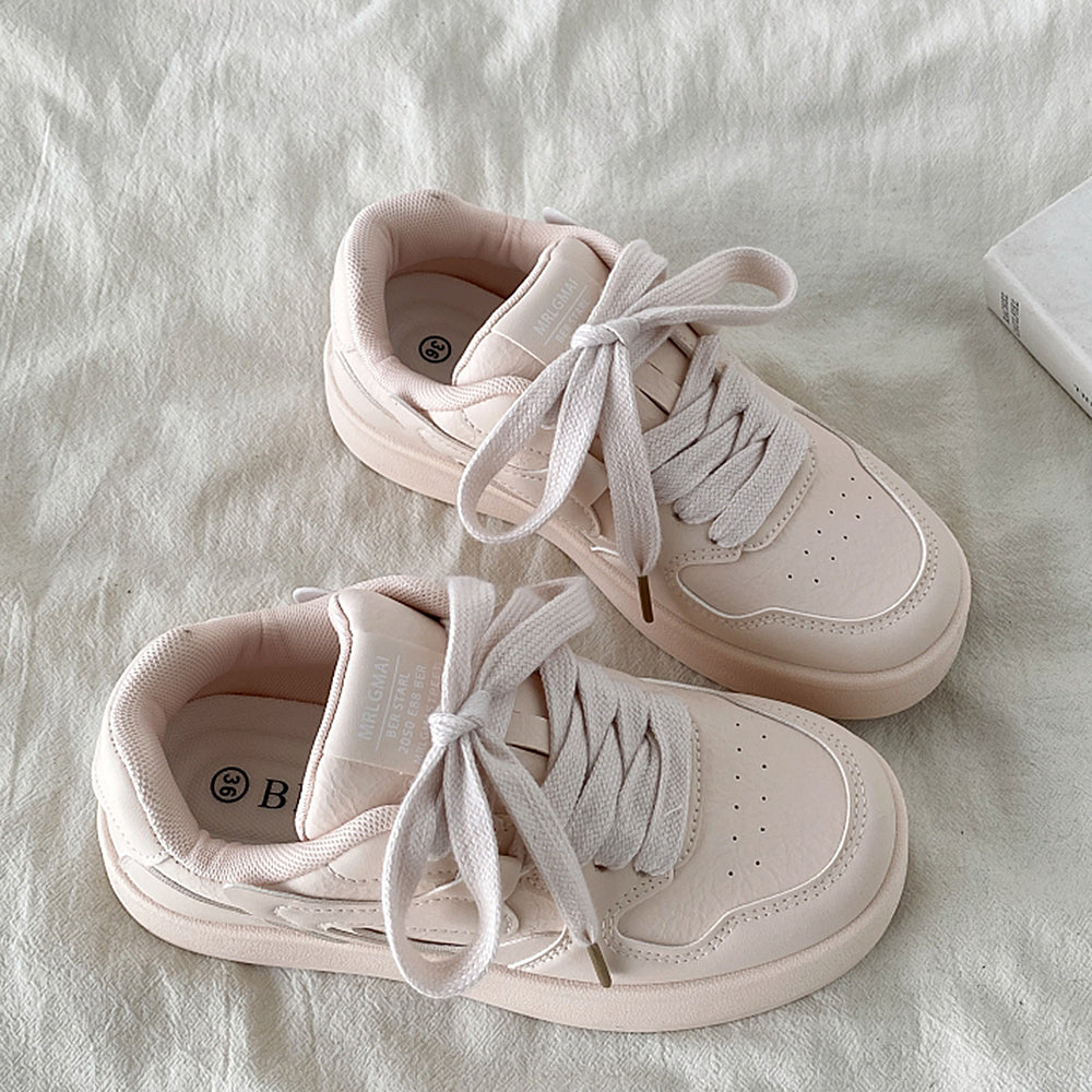 PINK VEGAN LEATHER SKATER SNEAKERS BOOGZEL CLOTHING