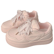 PINK VEGAN LEATHER SKATER SNEAKERS BOOGZEL CLOTHING