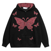 PLAID BUTTERFLY HOODIE: AUTHENTIC GRUNGE TEEN SPIRIT