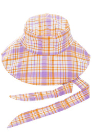 PLAID CHIN TIE BUCKET HAT