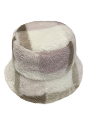 Plaid Faux Fur Bucket Hat