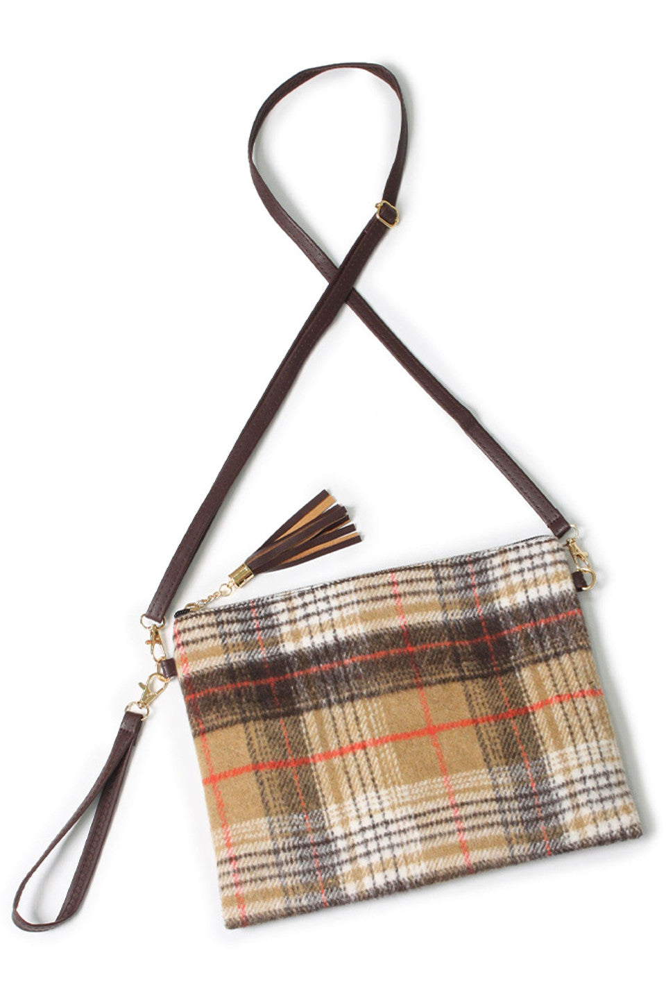 Plaid Pattern Crossbody Bag