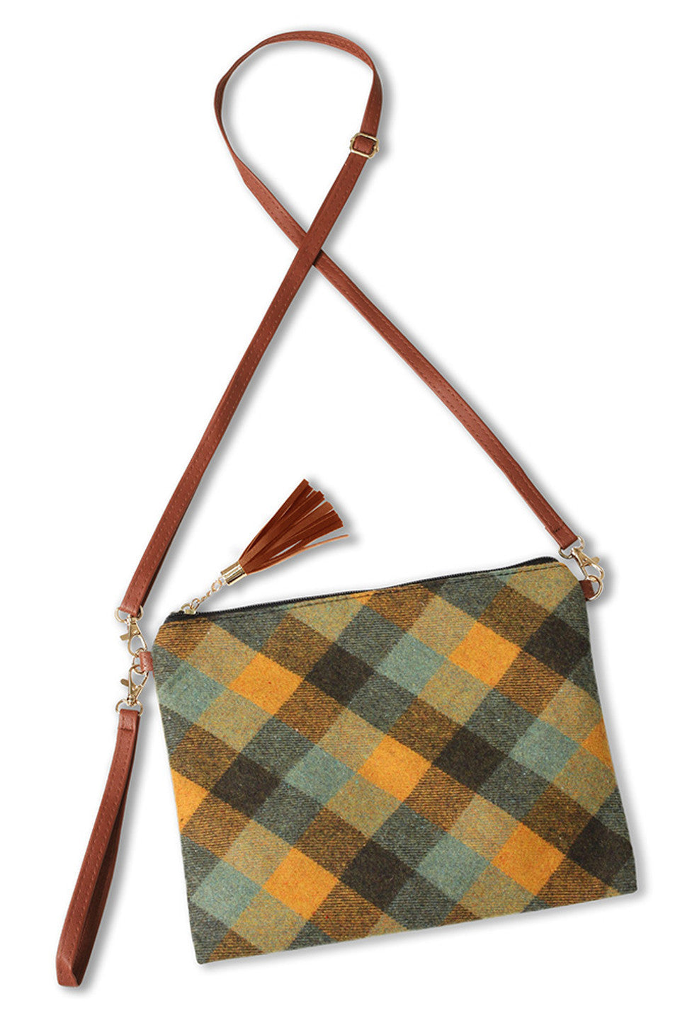 Plaid Pattern Crossbody Bag