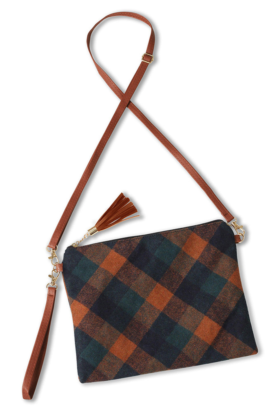 Plaid Pattern Crossbody Bag