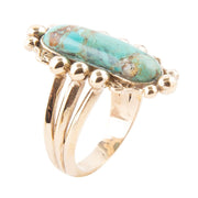 Plateau Blue Turquoise and Golden Ring