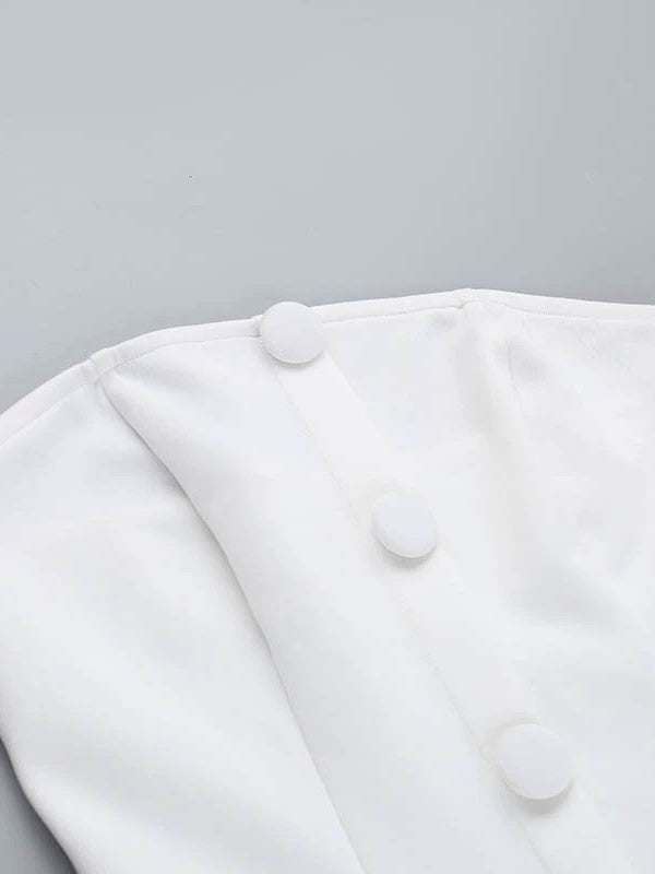 PLEATED MINI DRESS WITH BUTTON-DOWN DESIGN FOR A PLAYFUL TOUCH