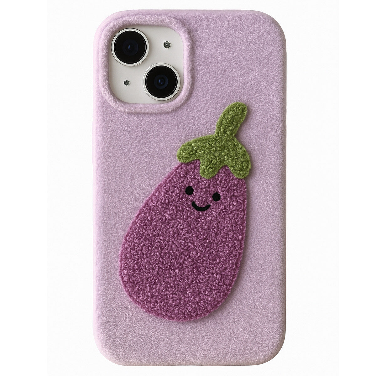 PLUSH PHONE CASE ENCHANTED AUBERGINE FUZZY PHONE CASE