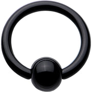 16G 3/8 Black Acrylic Captive Ring