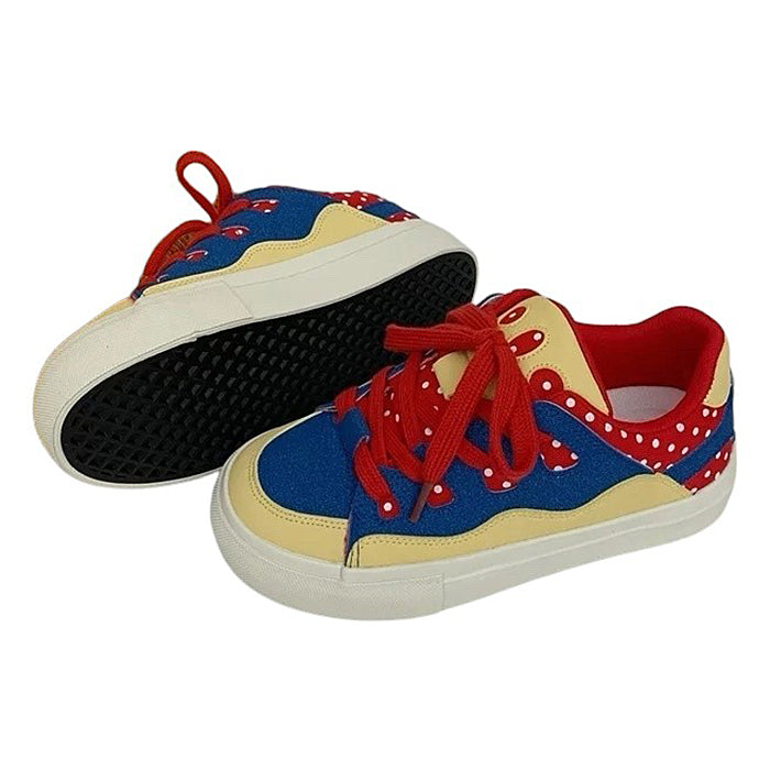 POLKA DOT RETRO LOW-TOP SNEAKERS: RED POLKA DOT PATTERN