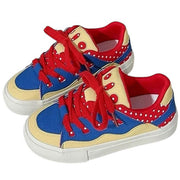 POLKA DOT RETRO LOW-TOP SNEAKERS: RED POLKA DOT PATTERN