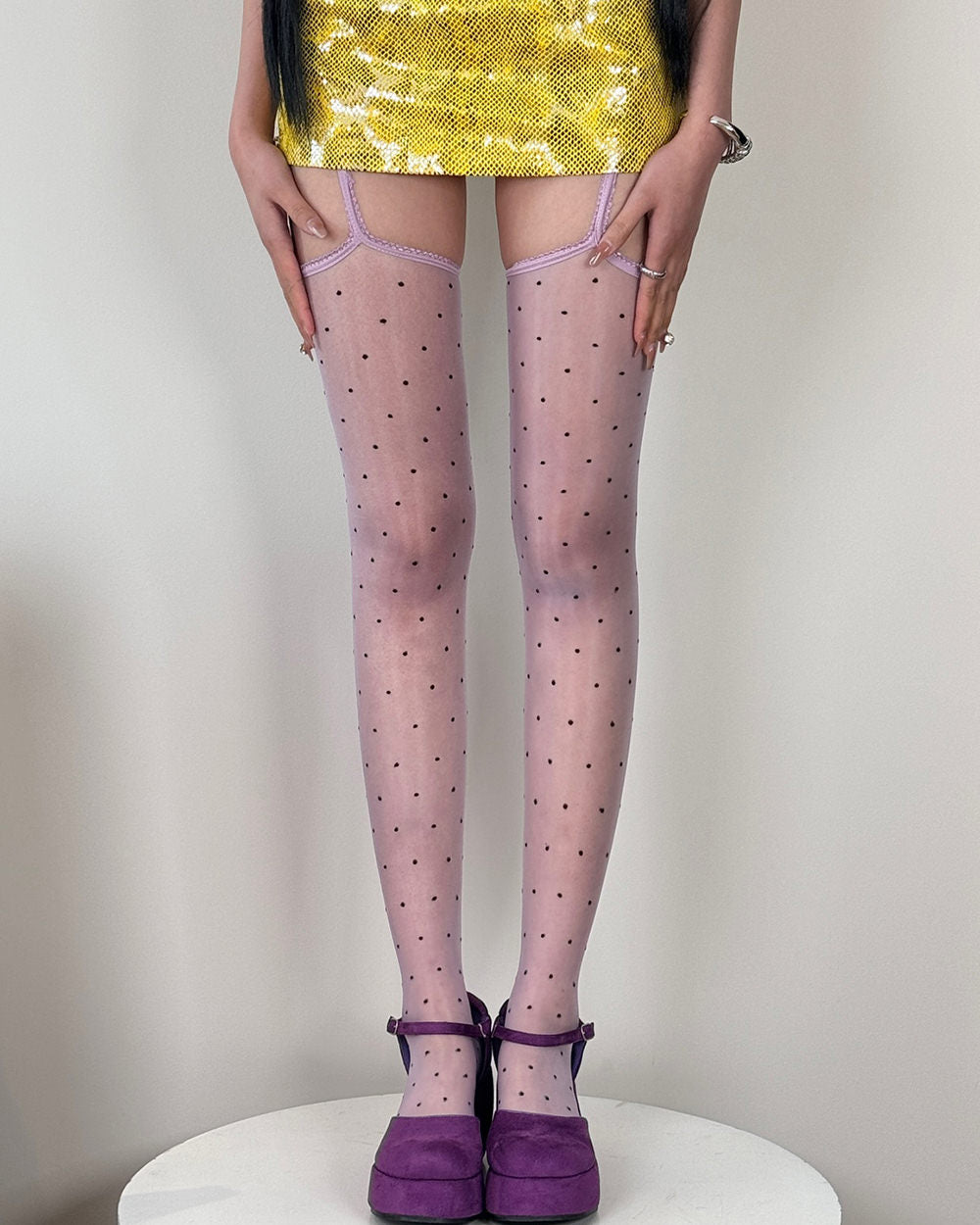 POLKA DOT TIGHTS: SUSPENDER DOT TIGHTS