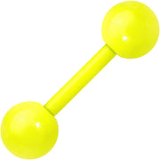 14G 9mm Yellow Acrylic Over Steel 6mm Ball Straight Barbell