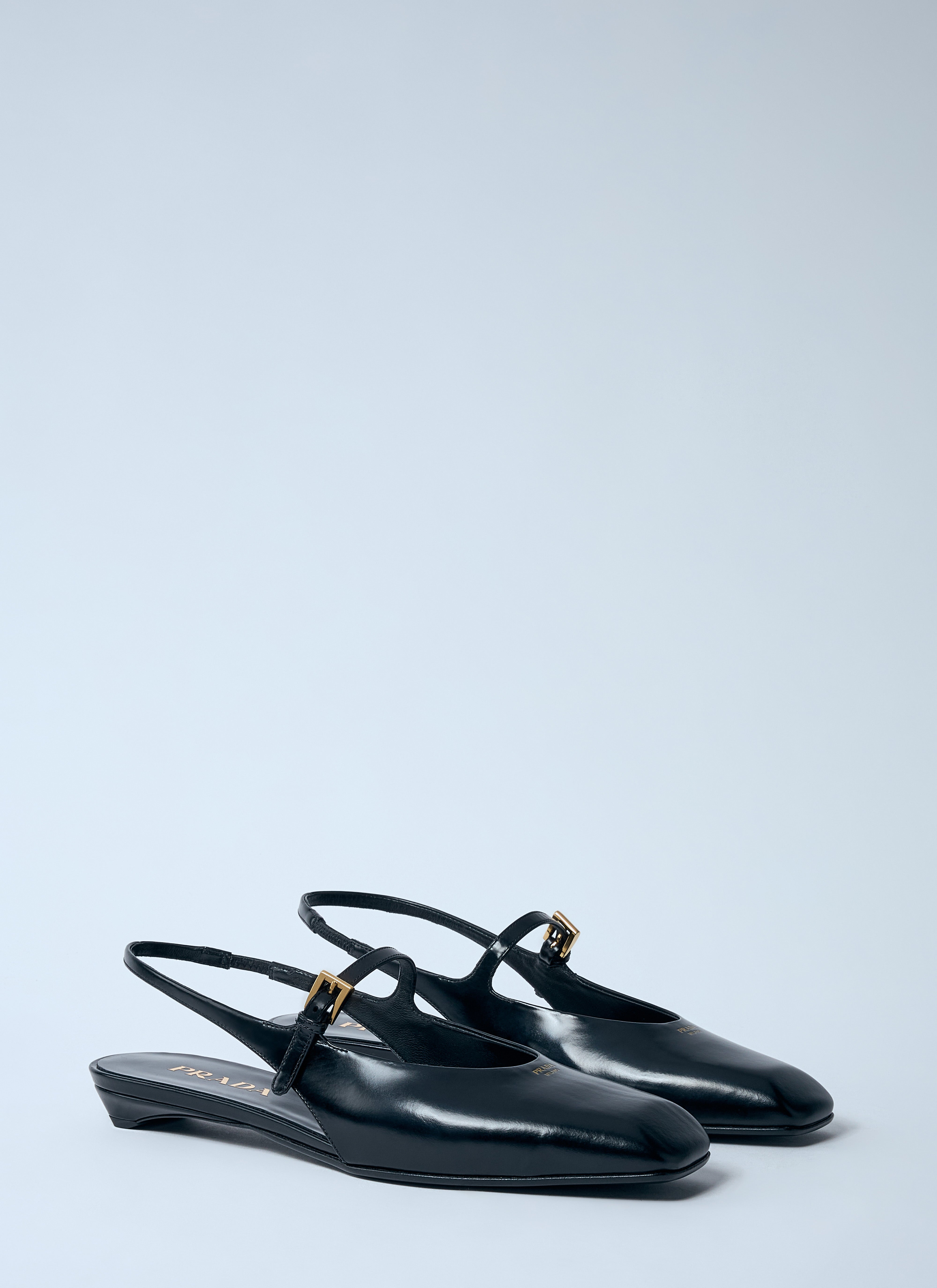 Prada Women Leather Slingback Ballerina Pumps