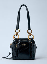 Prada Women Mini Dangle Leather Handbag