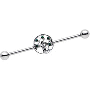 Clear Green Gem Fruity Tree of Life Industrial Barbell 38mm