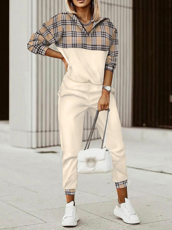 Printed long-sleeved trousers set High-quality sweater set - Cracker khaki / S