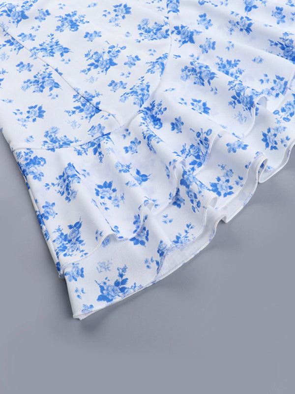 Printed Strapless A-Line Dress