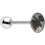 Holiday Rustic Wood Moose Barbell Tongue Ring
