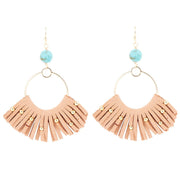 Pueblo Blue Magnesite Golden Fringe Earrings