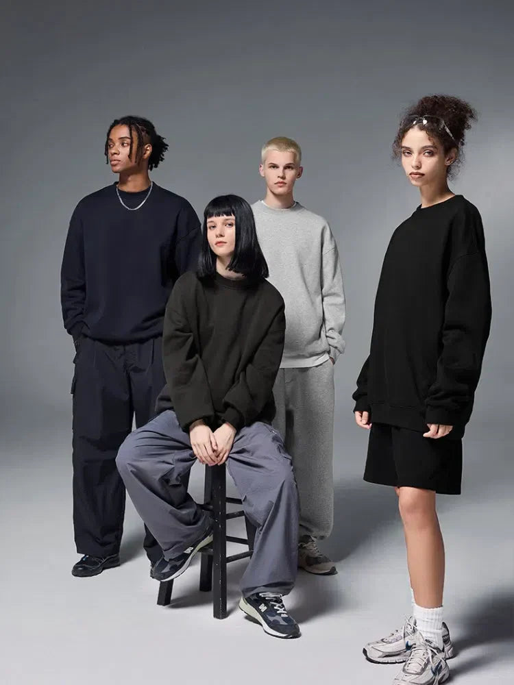 BLACK CREWNECK SWEATSHIRT WITH PROTECTION ANTISTATIQUE FOR VOTRE GARDE-ROBE