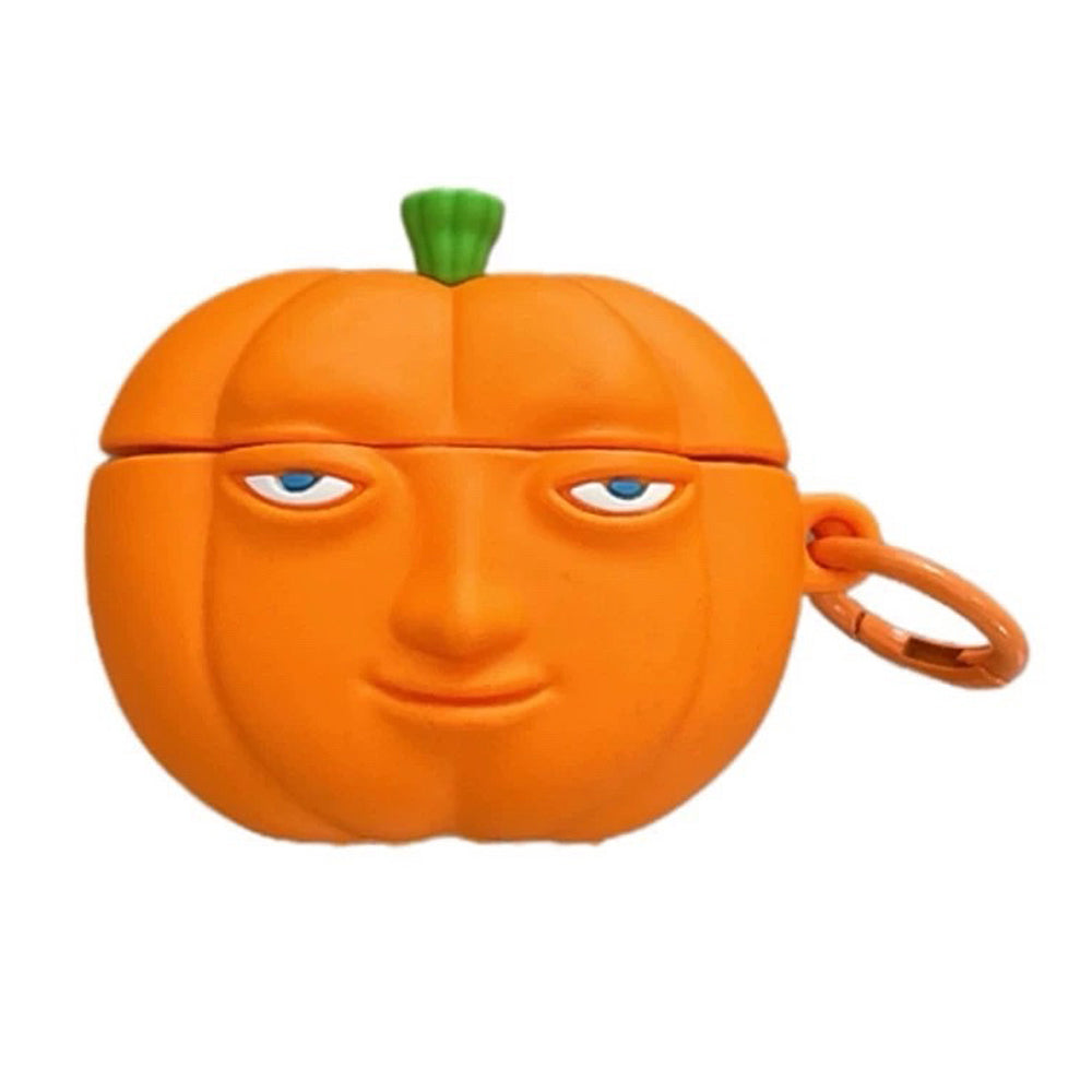 PUMPKIN-SHAPED AIRPOD CASE WITH HUMAN FACE ACCESSORY