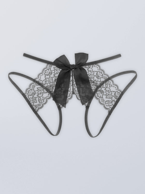 Pure desire lace panties passion female open file temptation sexy panties - Black / L