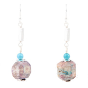 Purple Agate Chucky Sterling Silver Drop Earrings