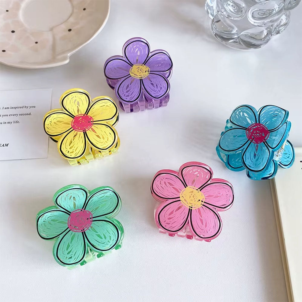 PURPLE FLOWER HAIR CLAW AESTHETIC FLOWER HAIR ACCESSORY