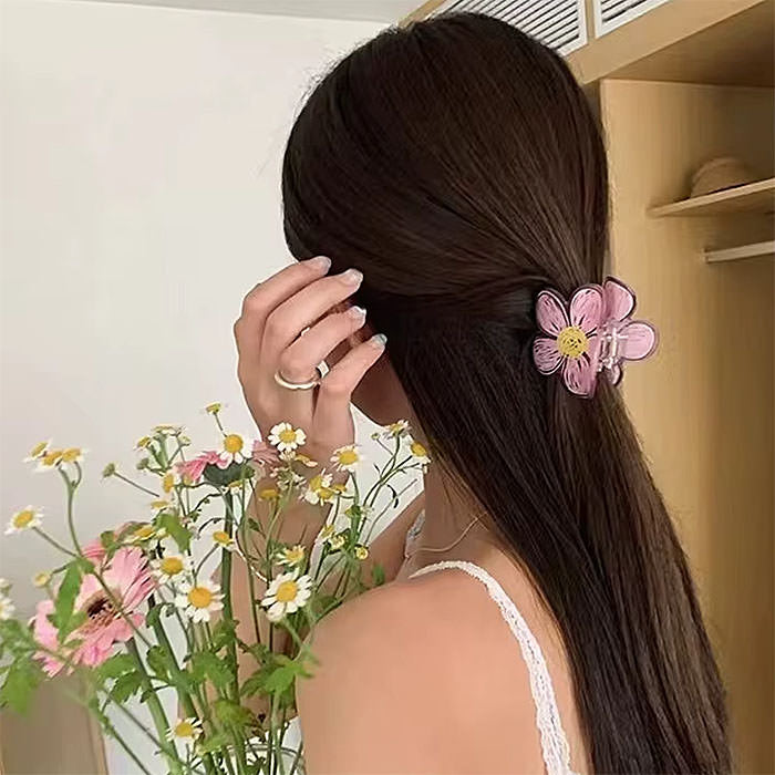 PURPLE FLOWER HAIR CLAW AESTHETIC FLOWER HAIR ACCESSORY