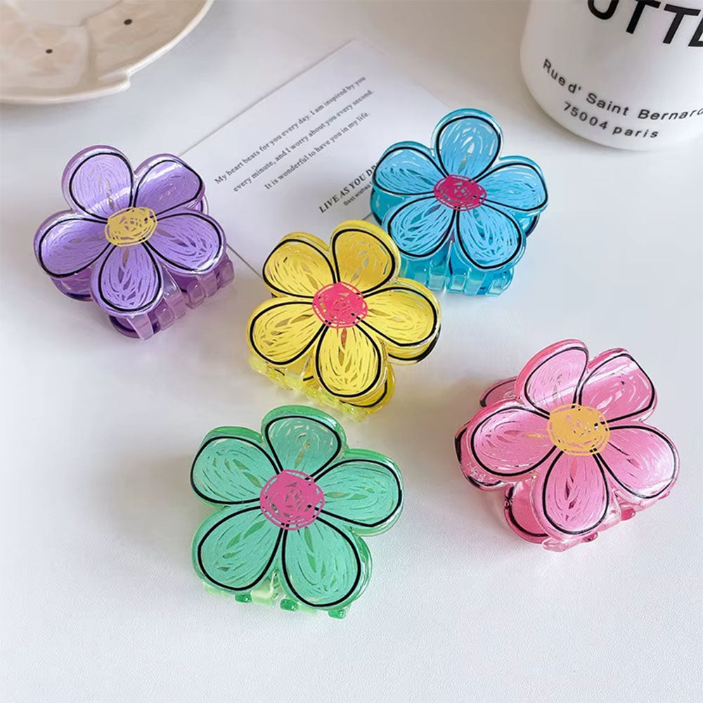 PURPLE FLOWER HAIR CLAW AESTHETIC FLOWER HAIR ACCESSORY