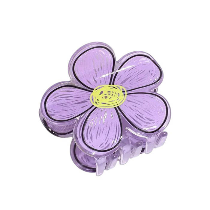 PURPLE FLOWER HAIR CLAW AESTHETIC FLOWER HAIR ACCESSORY