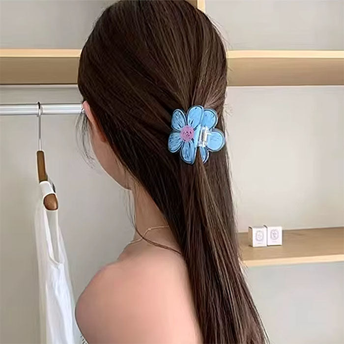 PURPLE FLOWER HAIR CLAW AESTHETIC FLOWER HAIR ACCESSORY