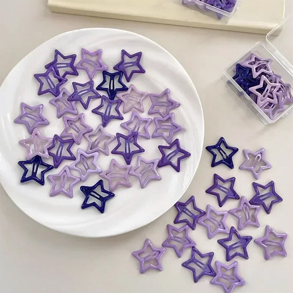 PURPLE STAR HAIR CLIPS CELESTIAL STAR-SHAPED HAIR