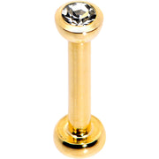 Clear 2mm Gem Gold Tone Internally Threaded Cartilage Earring
