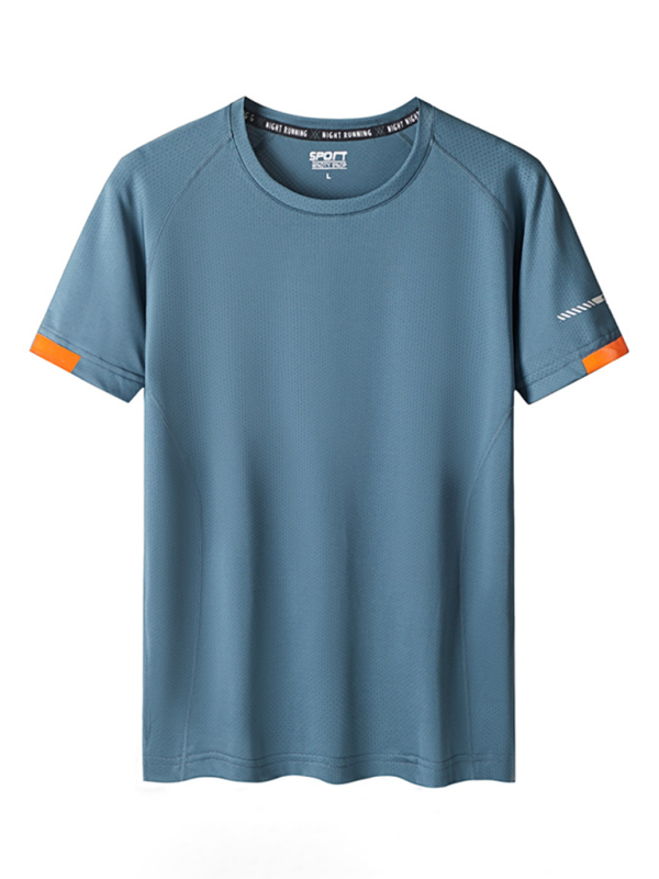 Quick-drying short-sleeved T-shirt men’s sports T-shirt - Blue grey / S