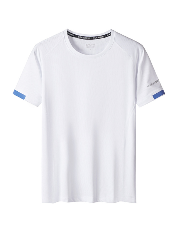 Quick-drying short-sleeved T-shirt men’s sports T-shirt - White / S