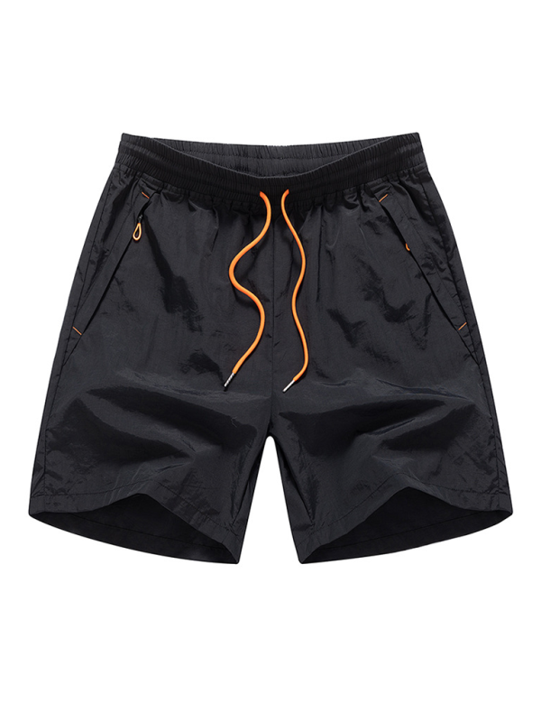 Quick-drying shorts men’s casual quarter pants beach shorts - Black / S