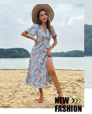 Damen-Urlaubskleid mit Blumenmuster 