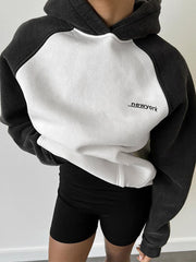 RAGLAN SLEEVE HOODIE WITH TWO-TONE DESIGN AND SOLID COLOR OPTIONS