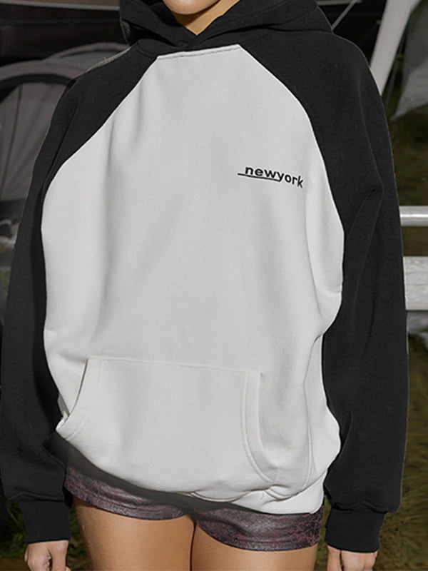 RAGLAN SLEEVE HOODIE WITH TWO-TONE DESIGN AND SOLID COLOR OPTIONS
